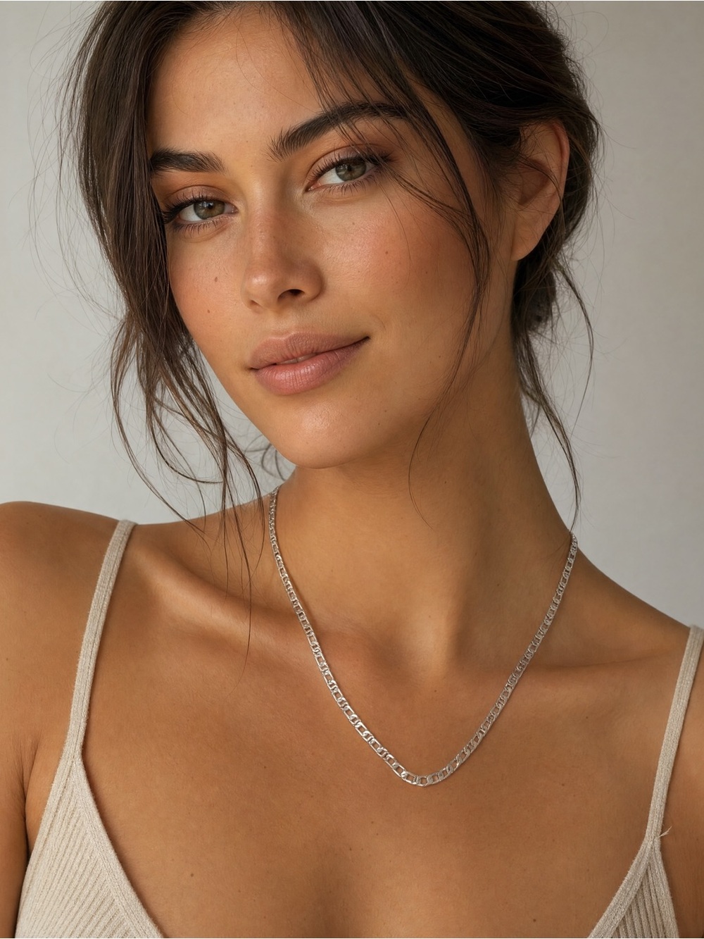 Classic Silver Figaro Necklace - Sleek Everyday Layer